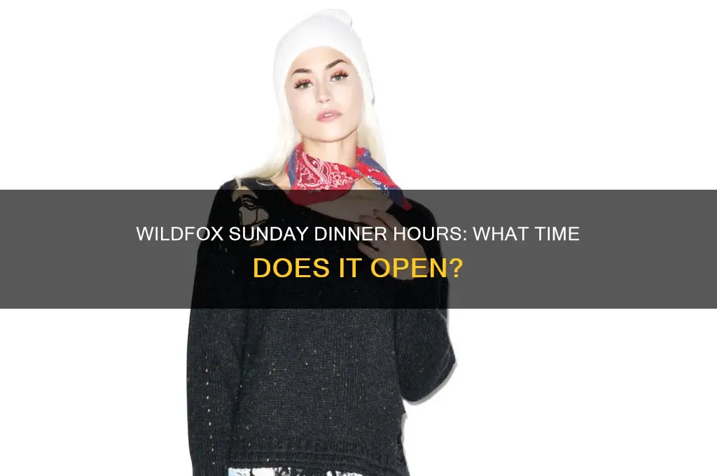 what time does wildfox open for dinner on sunday
