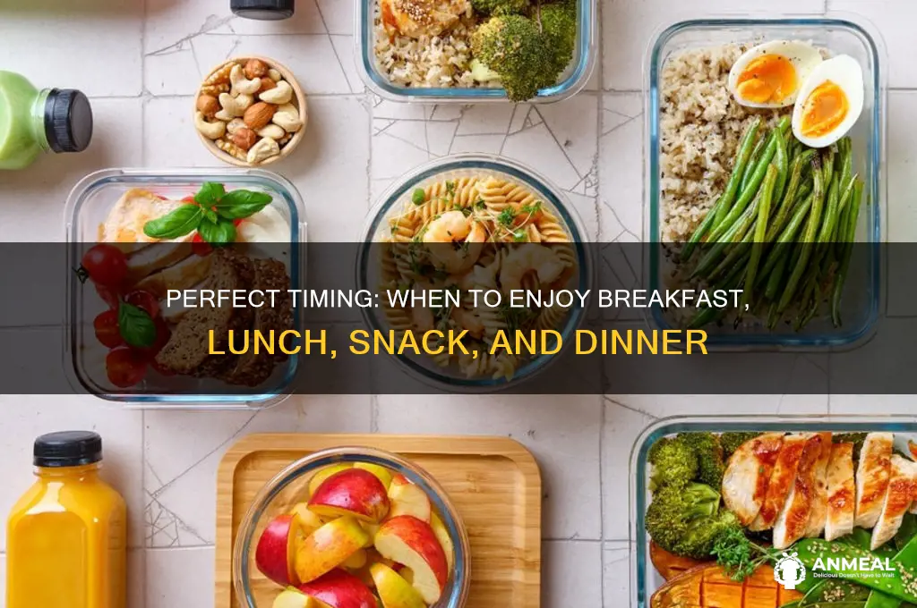 what time is breakfast luch snack and dinner