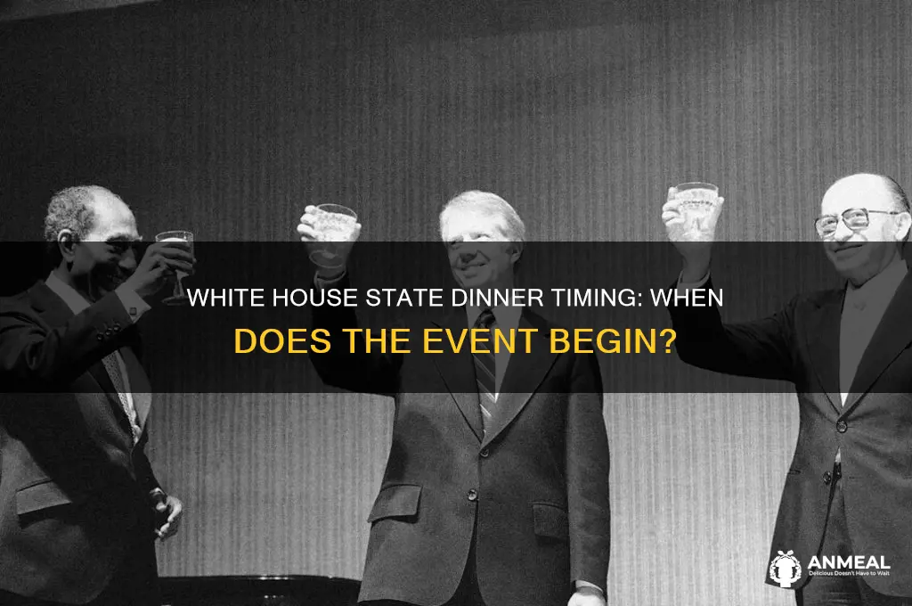 what time is state dinner at the white house