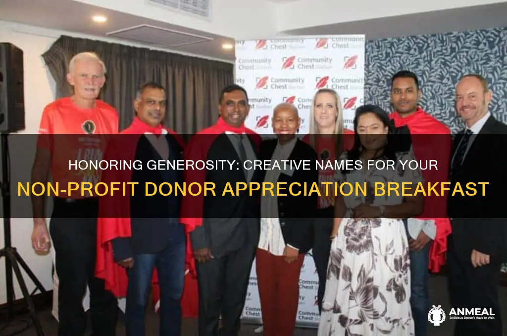 what to call non profit sponsor donor appreciation breakfast