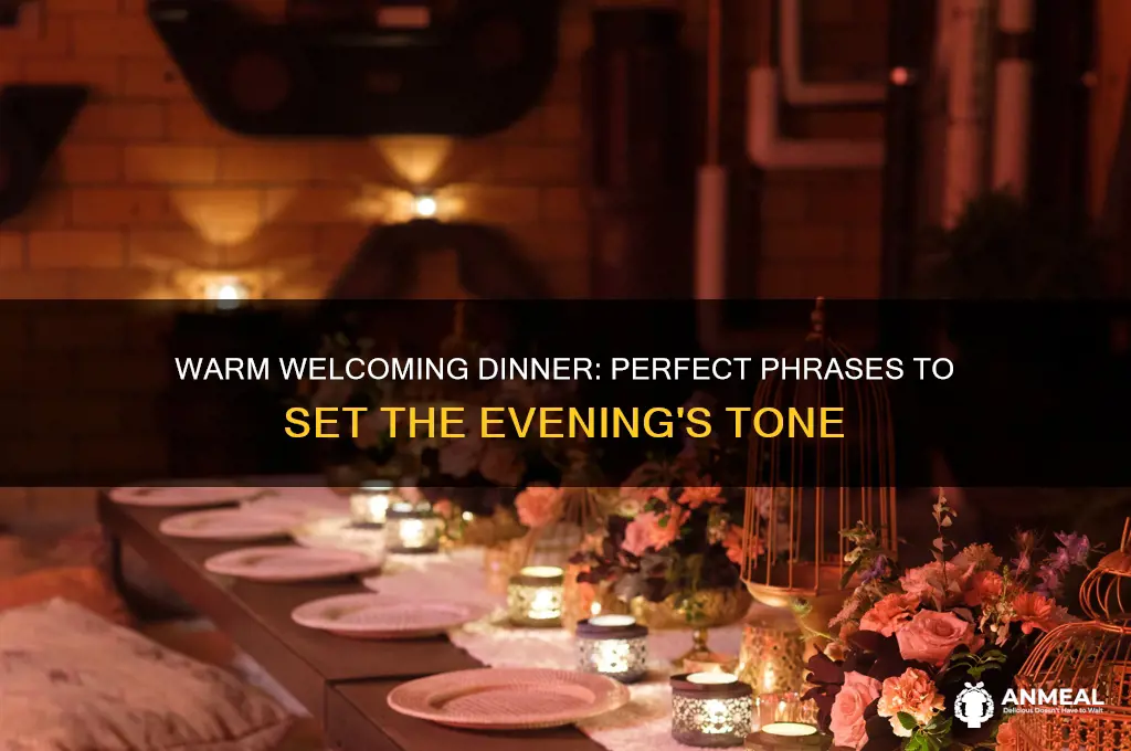 what to say welcoming dinner