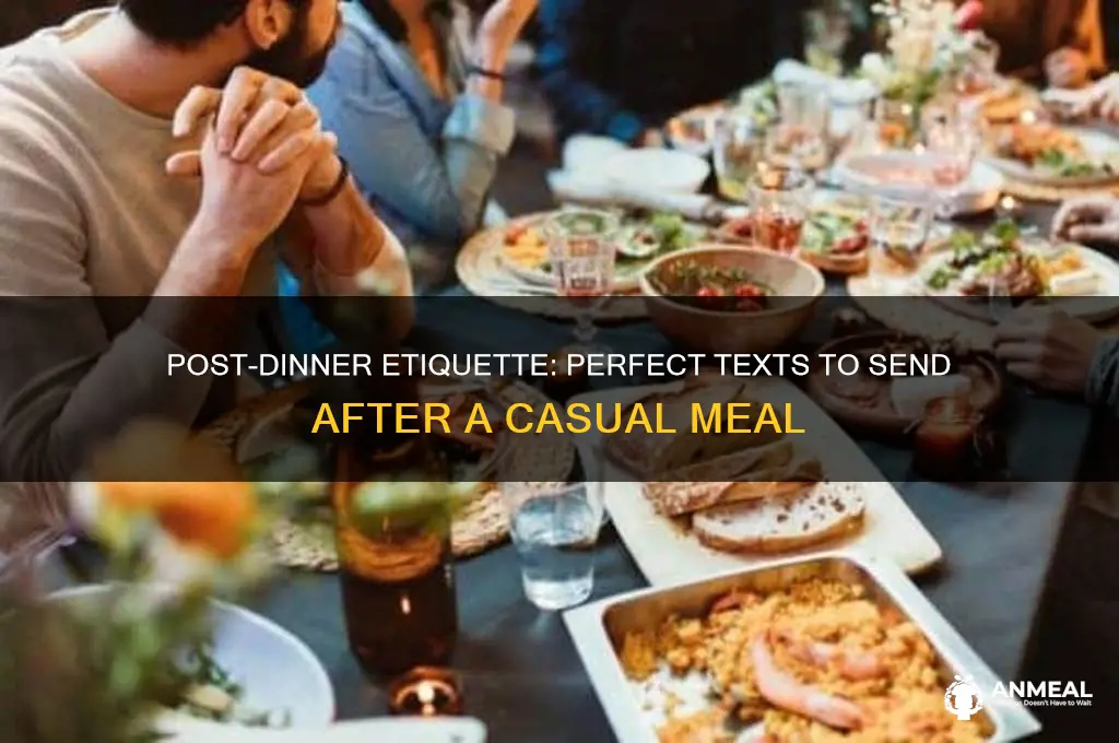 what to text someone after a casual dinner