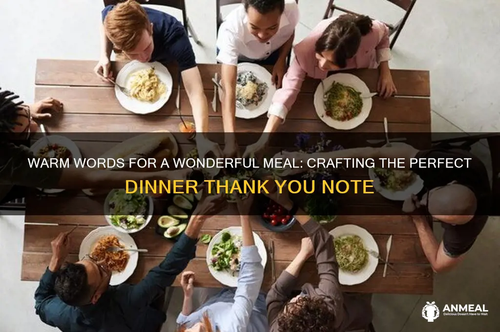 what to write in thank you note for dinner