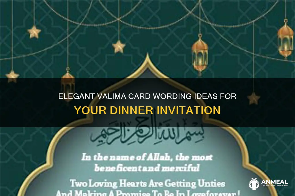 what to write on valima card to attend valima dinner