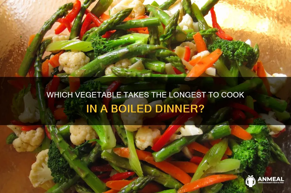 what vegetable takes the longest to cooing boil dinner
