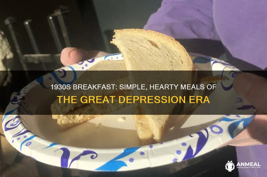 what was breakfast like in the 1930s
