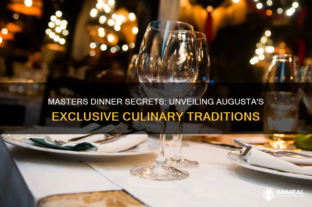 what was for dinner at the masters