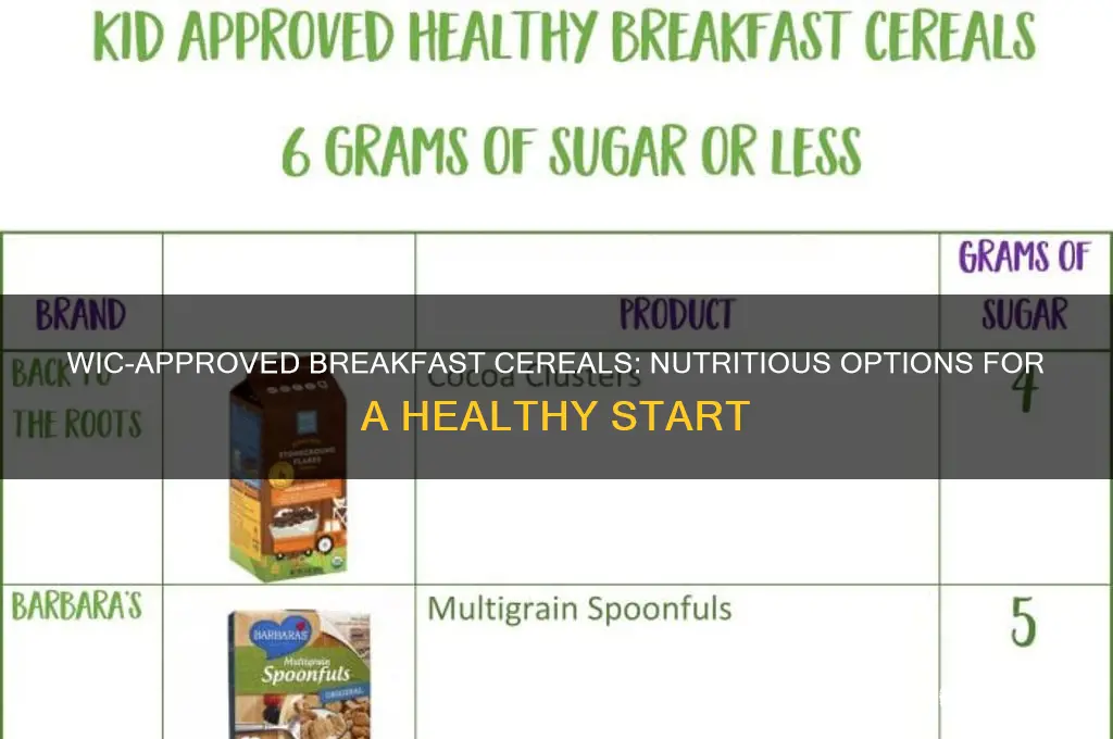 what wic breakfast cereal