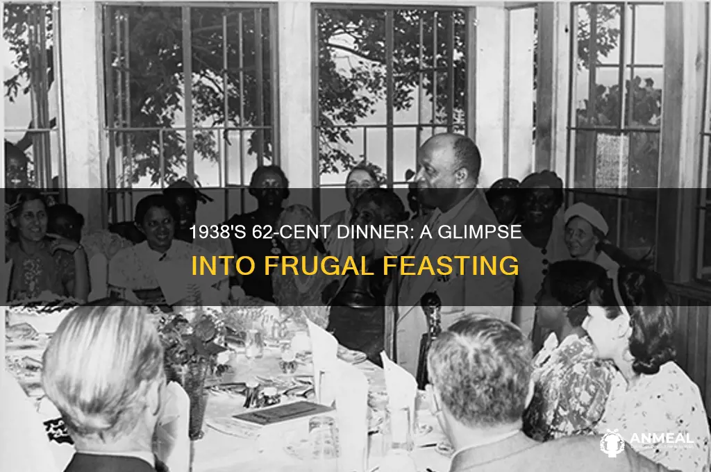 what would a dinner of 62 cents in 1938 be