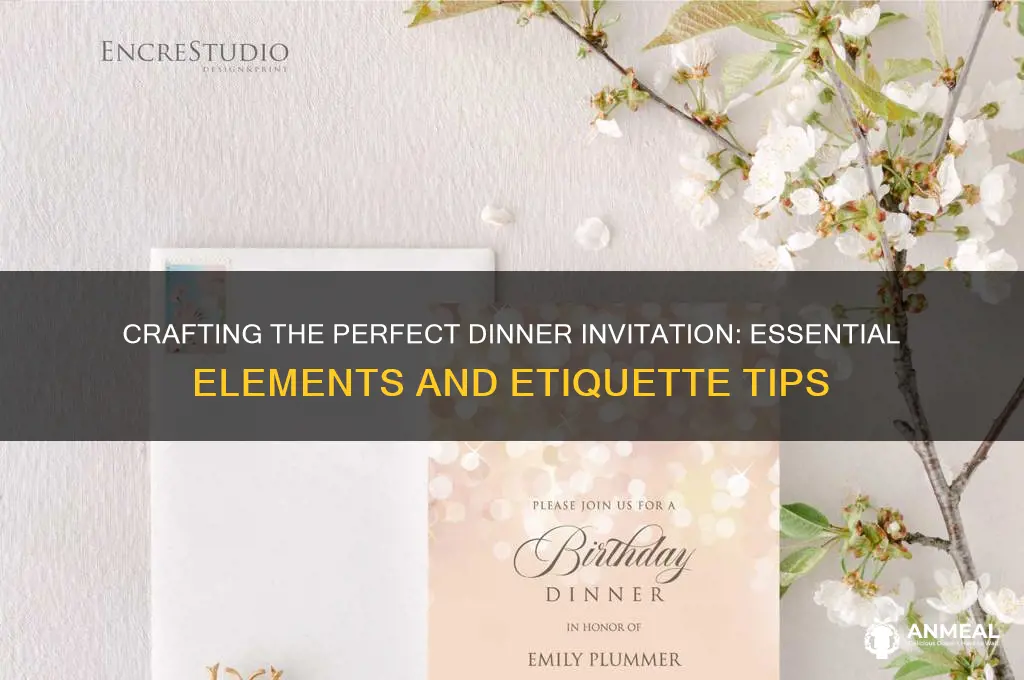 what writinng in a dinner invitation