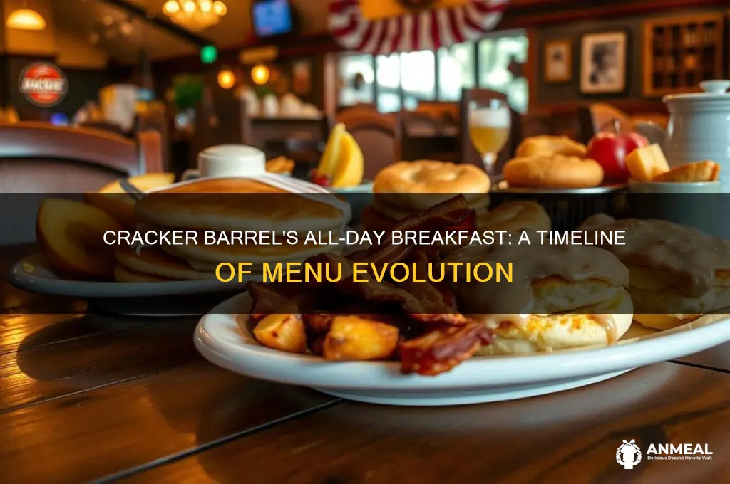 when did cracker barrel start doing breakfast all day