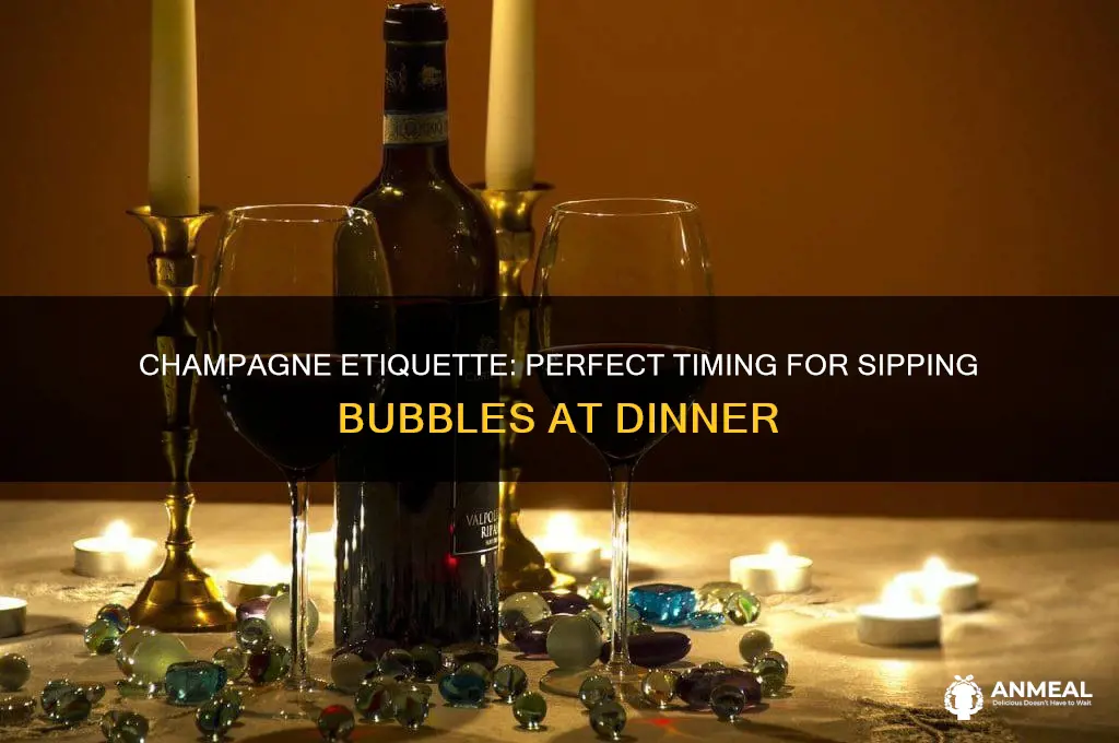 when do you drink champagne at dinner