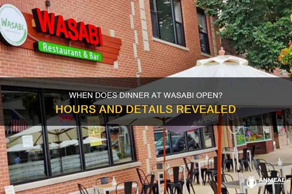 when does dinner at wasabi open