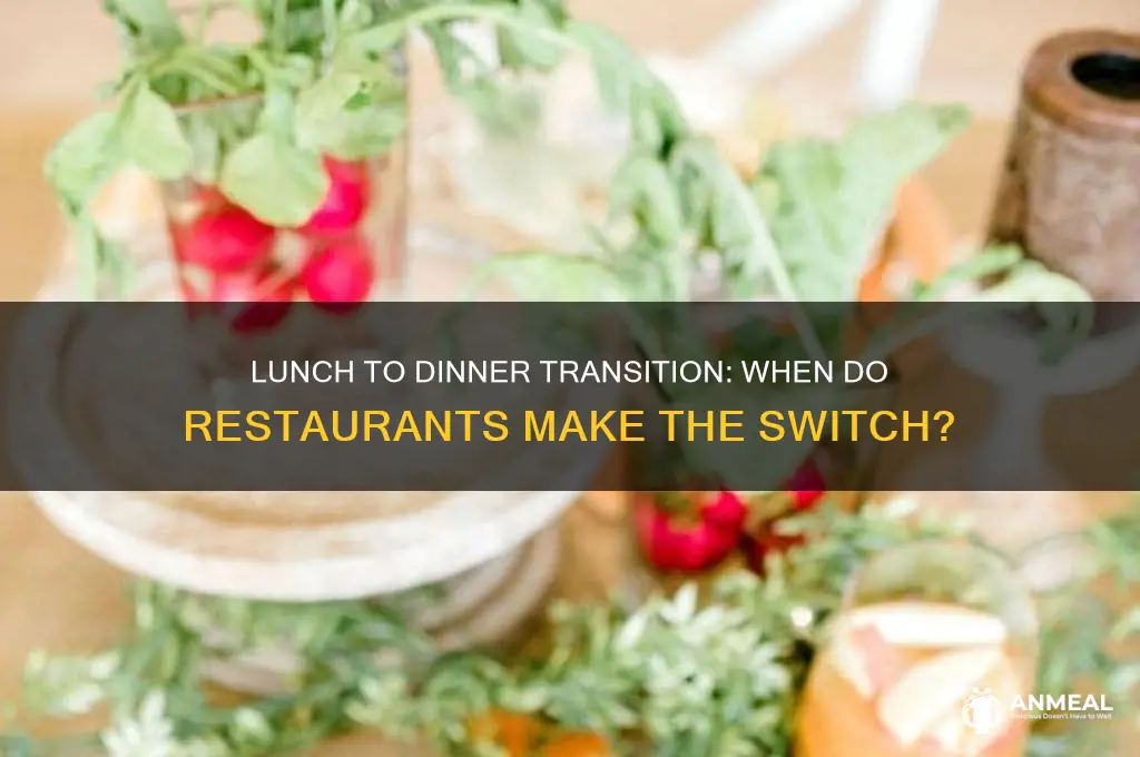 when does lunch switch to dinner at most restaurants