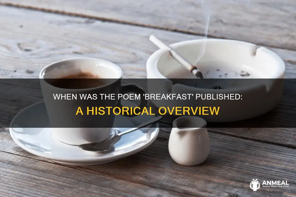 when does the poem breakfast published