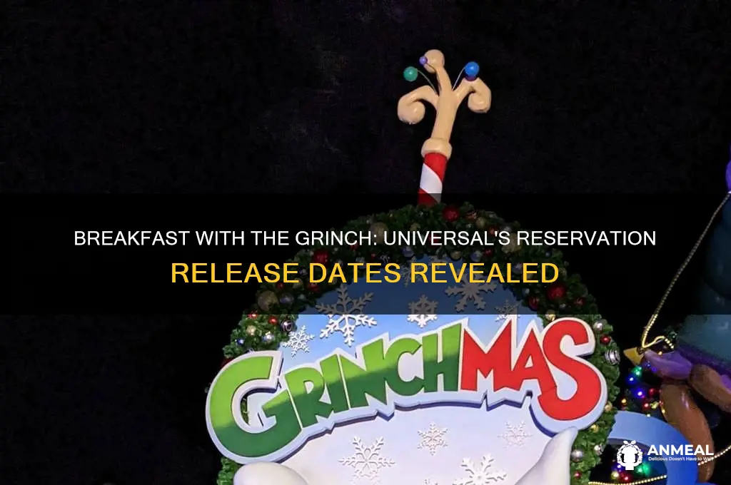 when does universal relase reservations for breakfast with the grinch