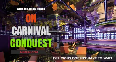 Carnival Conquest Captain's Dinner: Timing and What to Expect