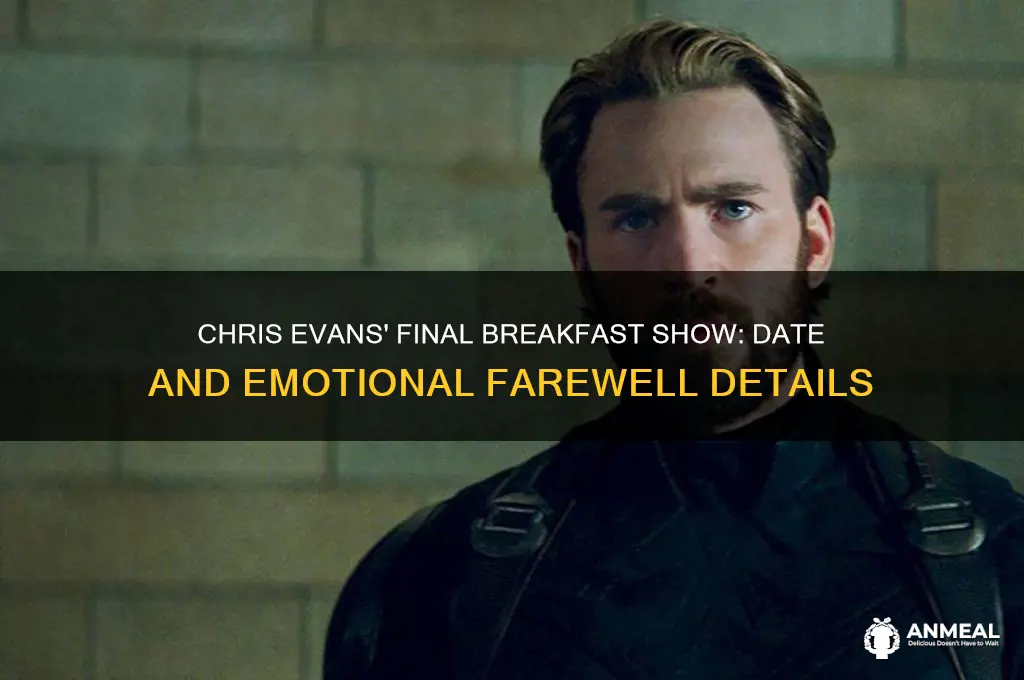when is chris evans last breakfast show