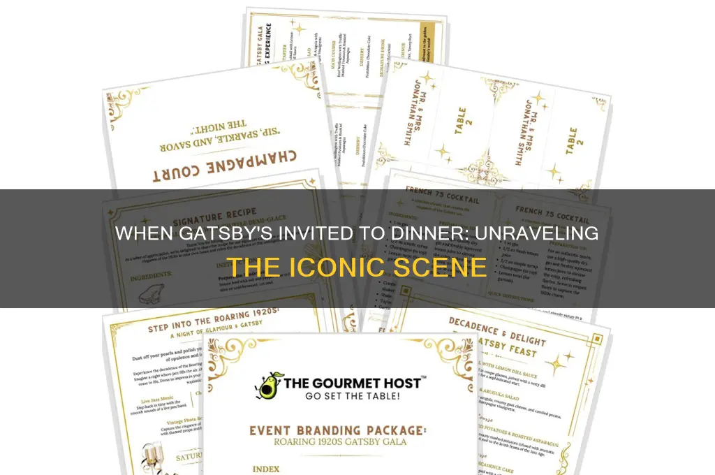 when is gatsby asked to come to dinner