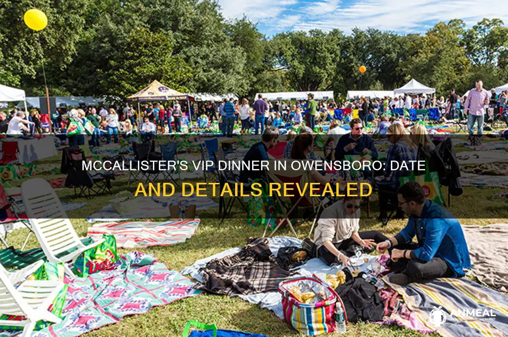 when is mccallisters vip dinner in owensboro kentucky