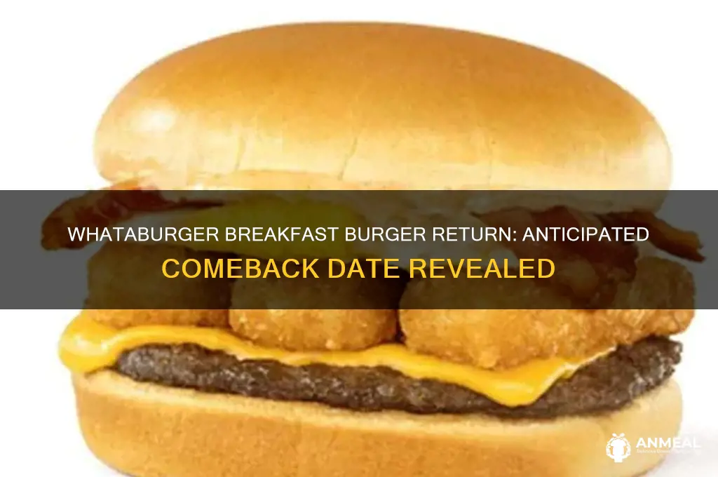 when is the breakfast burger coming back to whataburger