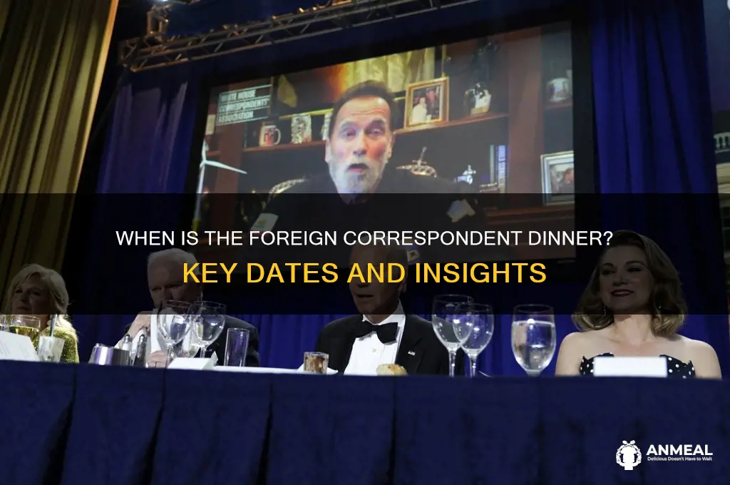 when is the foreign correspondent dinner