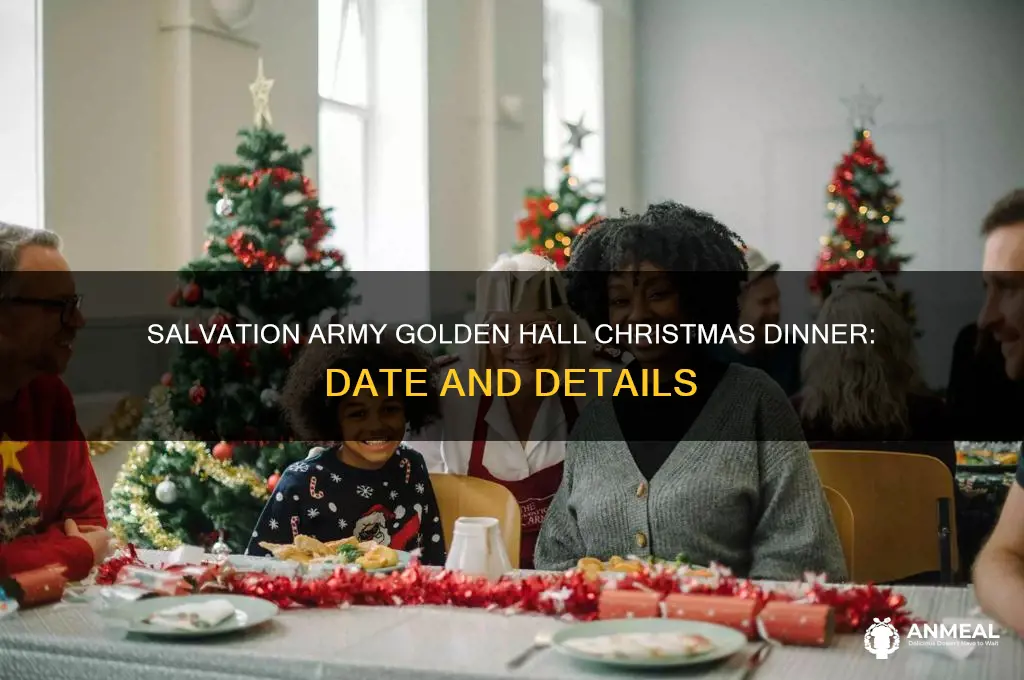 when is the salvation army golden hall christmass dinner