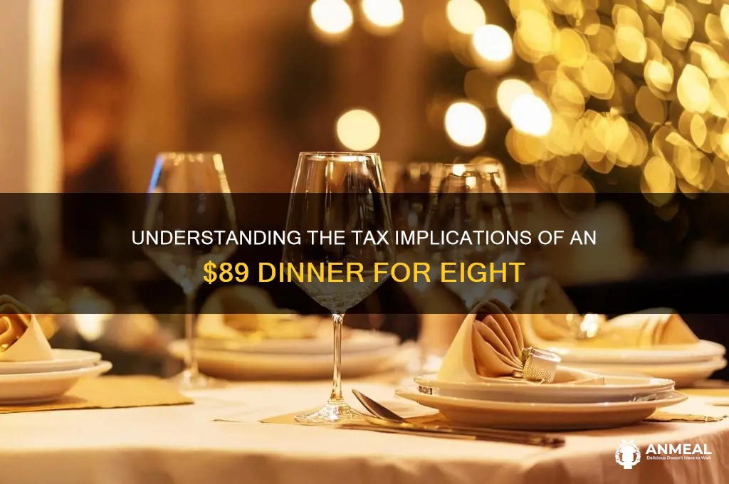 when is the tax on dinner for 89