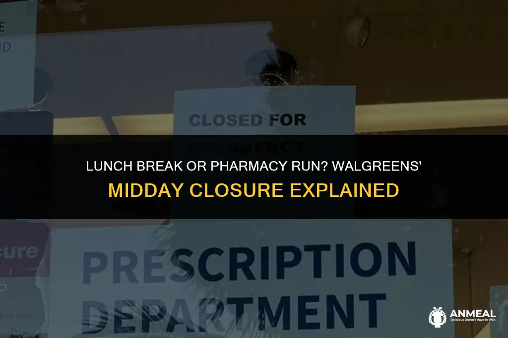 when is walgreens closed for lunch