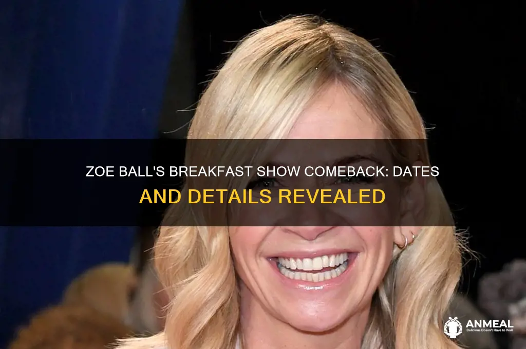 when is zoe ball returning to the breakfast show