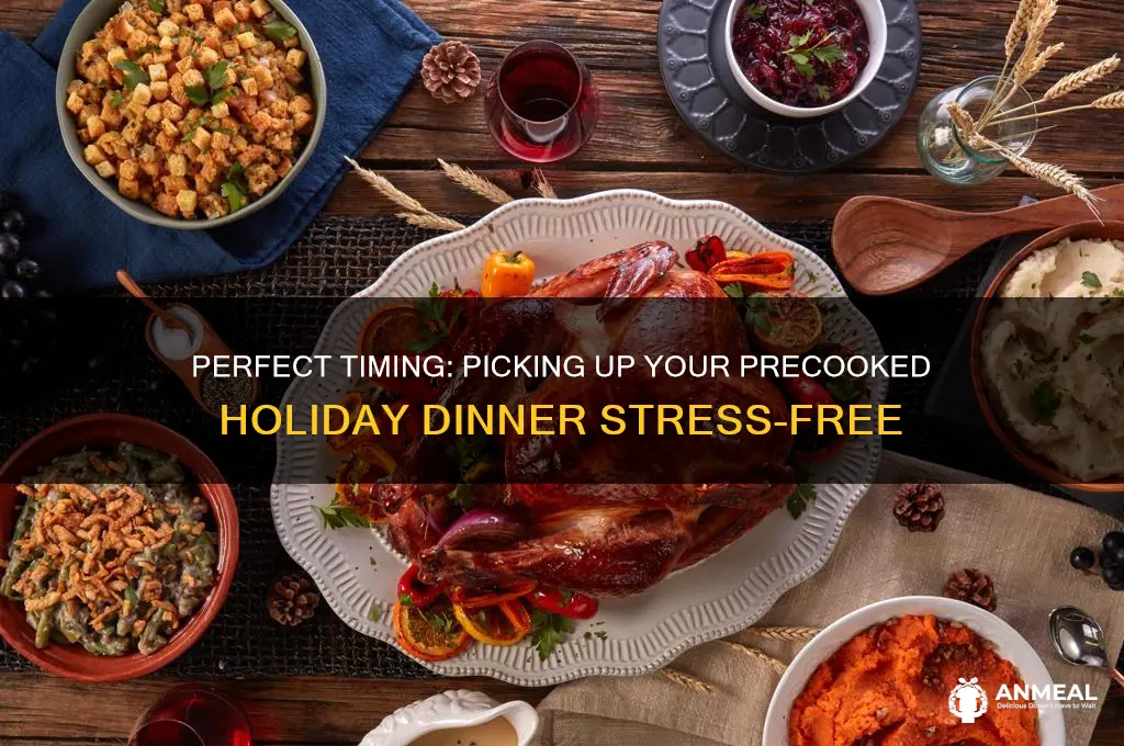 when to pick up precooked holiday dinner