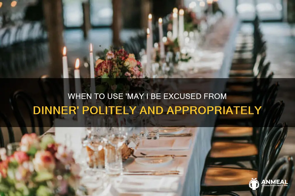 when to use may i be excused frim dinner