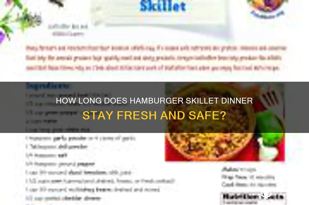 when will a hamburger skillet dinner expire