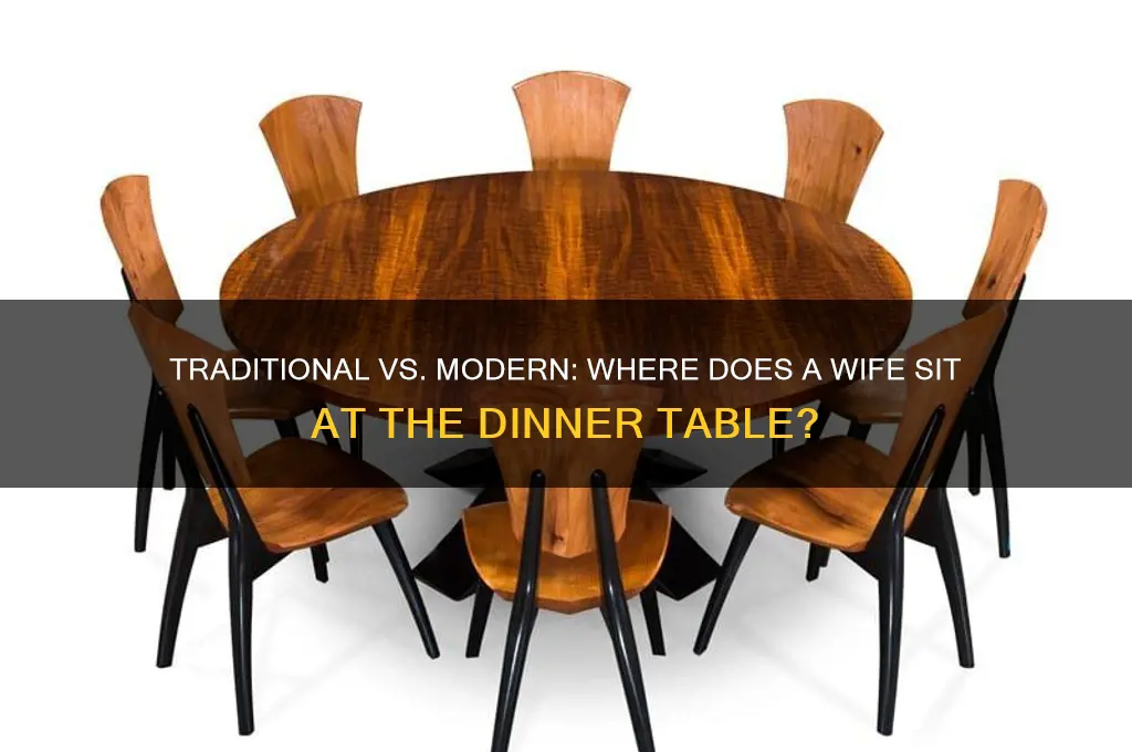 where does a wife sit at the dinner table