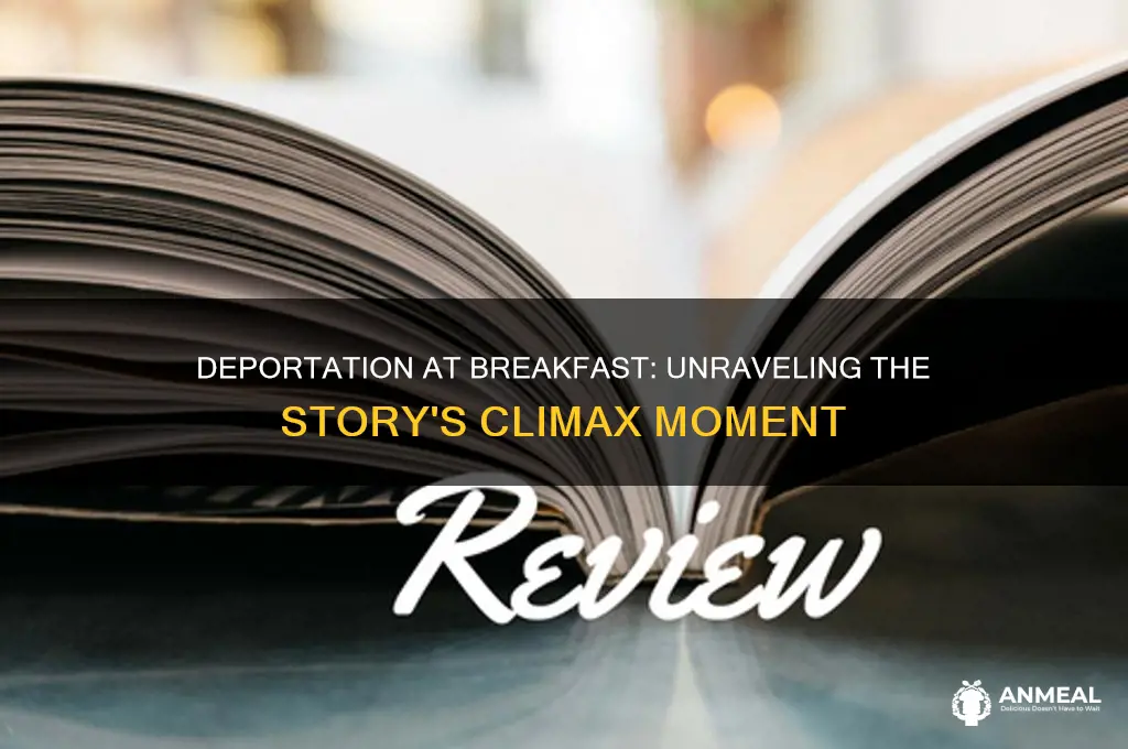 where does the climax occur in deportation at breakfast