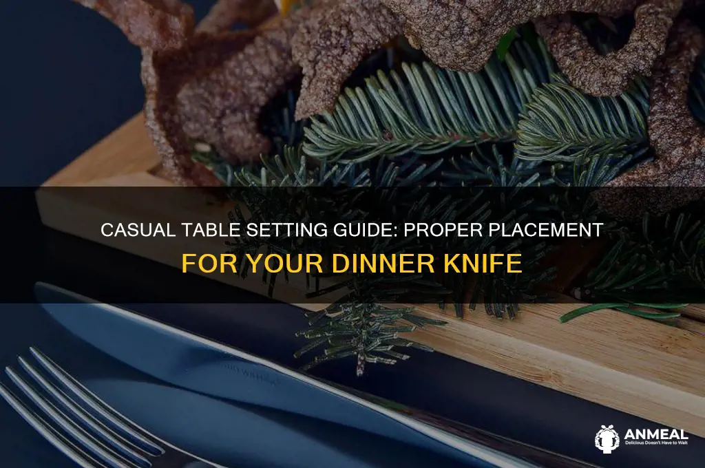 where does the dinner knife go in casual place settings