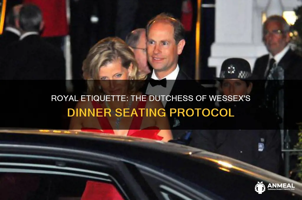 where does the dutchess of wessex sit at dinner