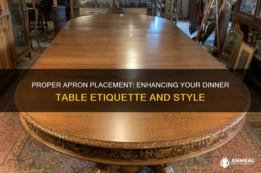 where should the apron be on a dinner table