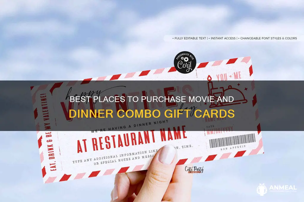 where to buy movie and dinner combo gift card