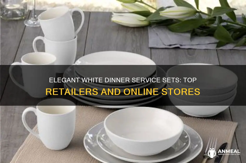 where to buy white dinner service sets