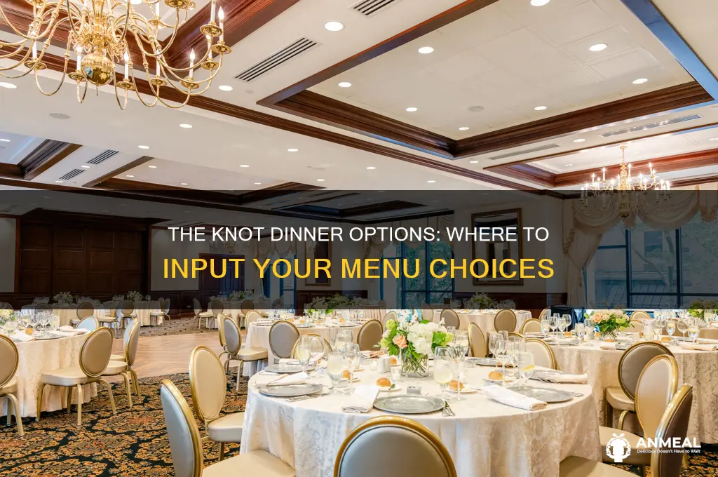 where to input dinner options on the knot
