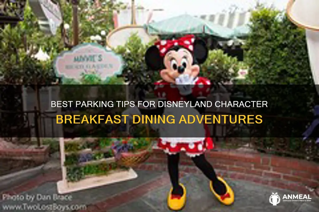 where to park in disneyland for character breakfast dining