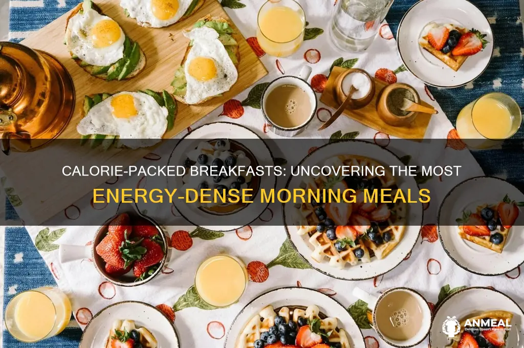 which breakfast food has most calories
