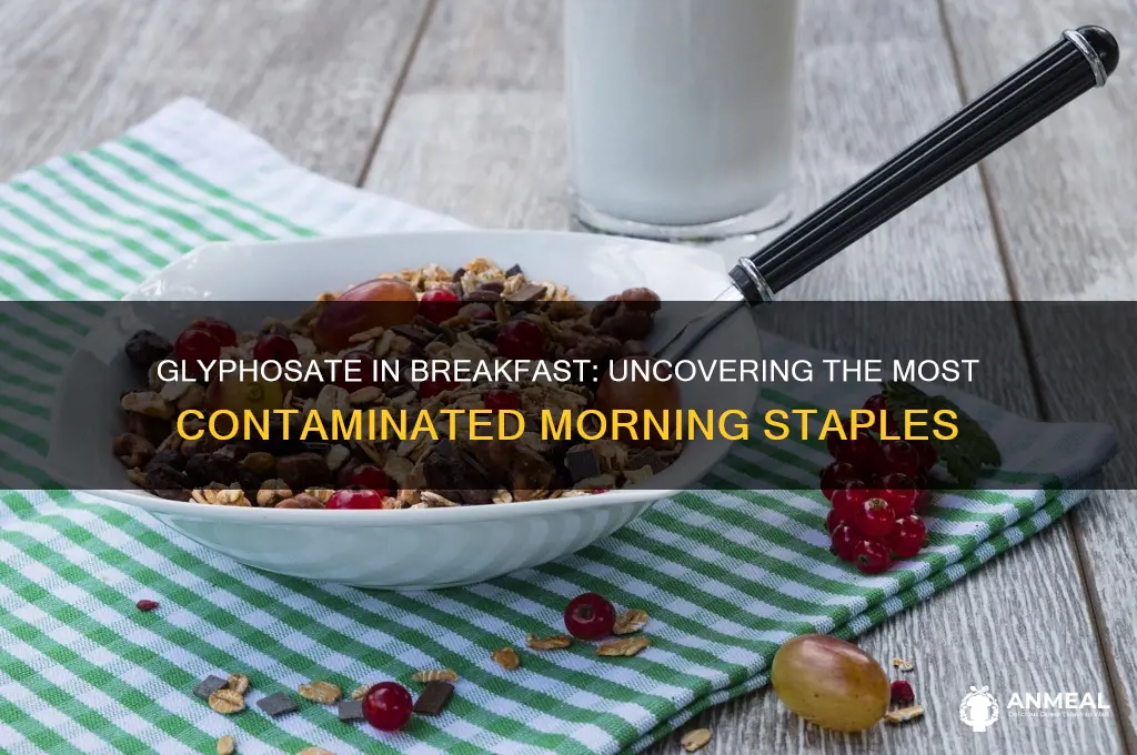 which breakfast items have the highest glyphosate