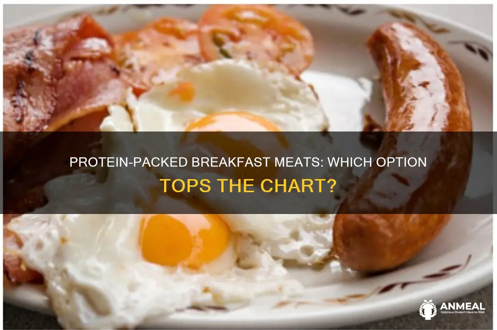 which breakfast meat has the most protein