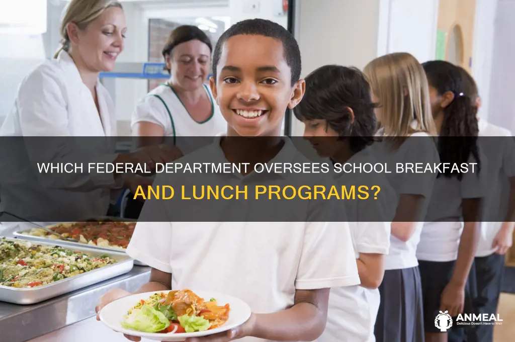 which federal department overseas the school breakfast and lunch programs