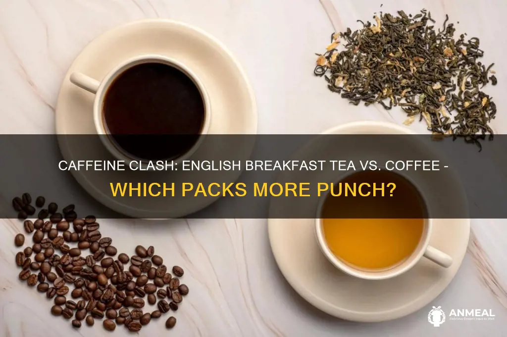 which has more caffeine english breakfast tea or coffee