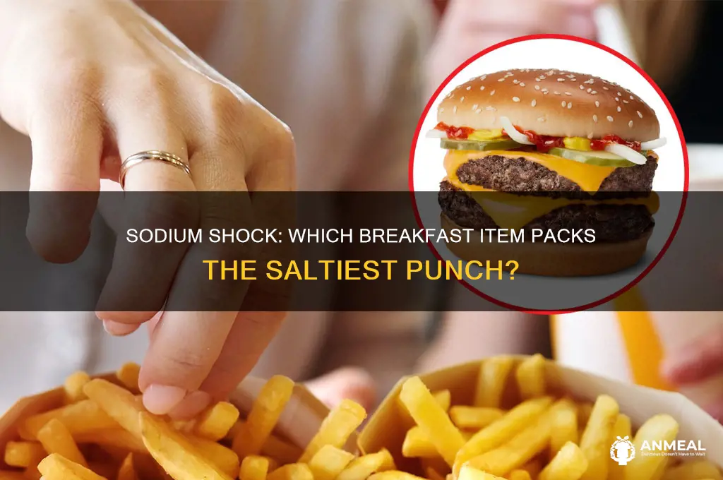 which of the following breakfast items has he highest sodium