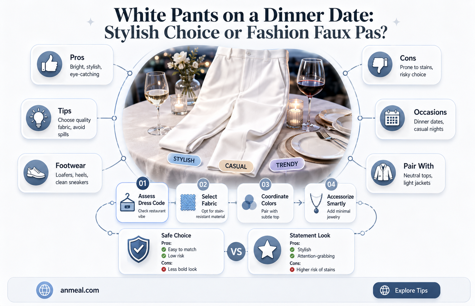 are white pants appropriate for a dinner date