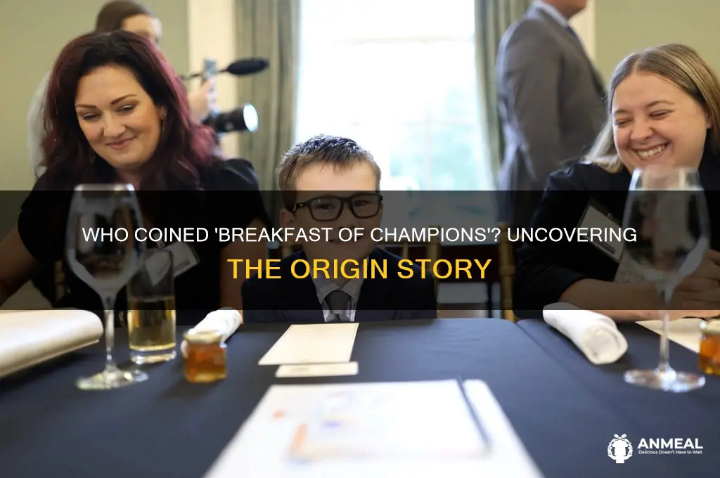 who coined the phrase breakfast of champions